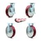 Service Caster 8 Inch Poly on Aluminum Caster Set with Roller Bearings 2 Brakes 2 Rigid SCC SCC-30CS820-PAR-TLB-2-R820-2 - alternate 6